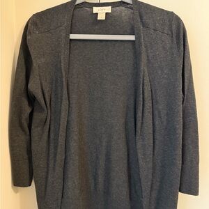 LOFT Charcoal Open Front Cardigan